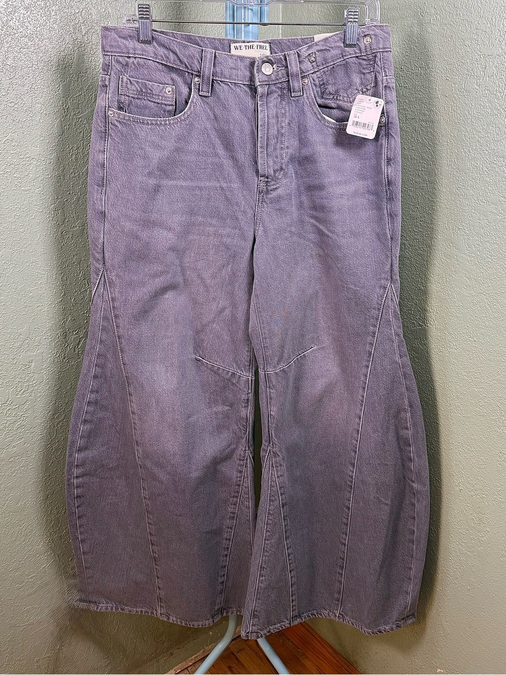 We The Free Grey Wide-Leg Flare Jeans - Picture 2 of 11